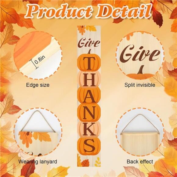 45.2"H Pumpkin Welcome Signs Thanksgiving Outdoor Decor for Fall Harvest Autumn - Picture 4 of 7